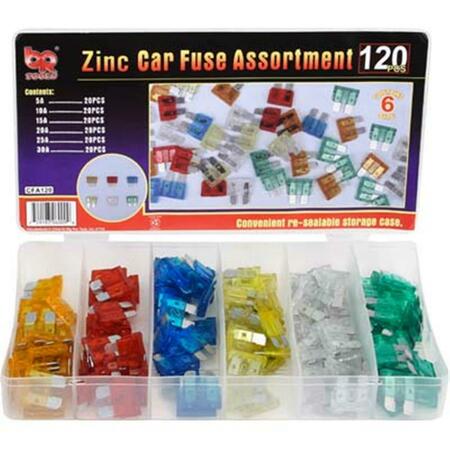 BIG ROC TOOLS Car Fuse Assortment Mini Type, 2 x 9 in., 120PK CFA120